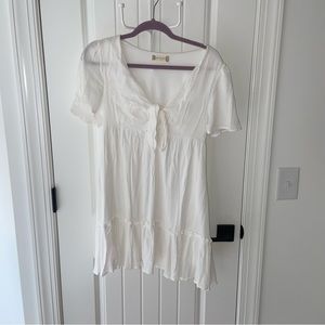 White Tie Front Babydoll Dress Size Medium